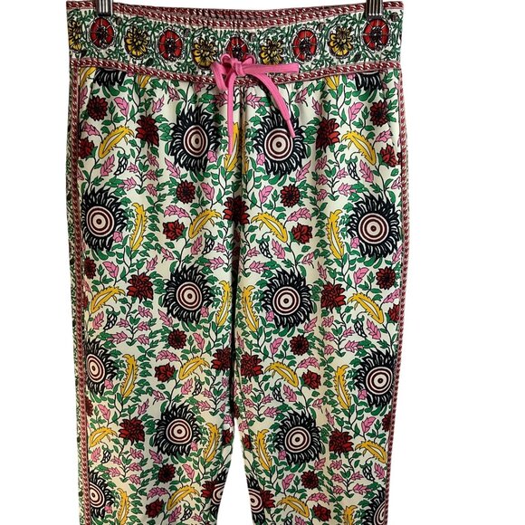 Alice + Olivia Floral Jogger Pants Drawstring Sz S Flower Pot Boho Bloomcore - Picture 2 of 6